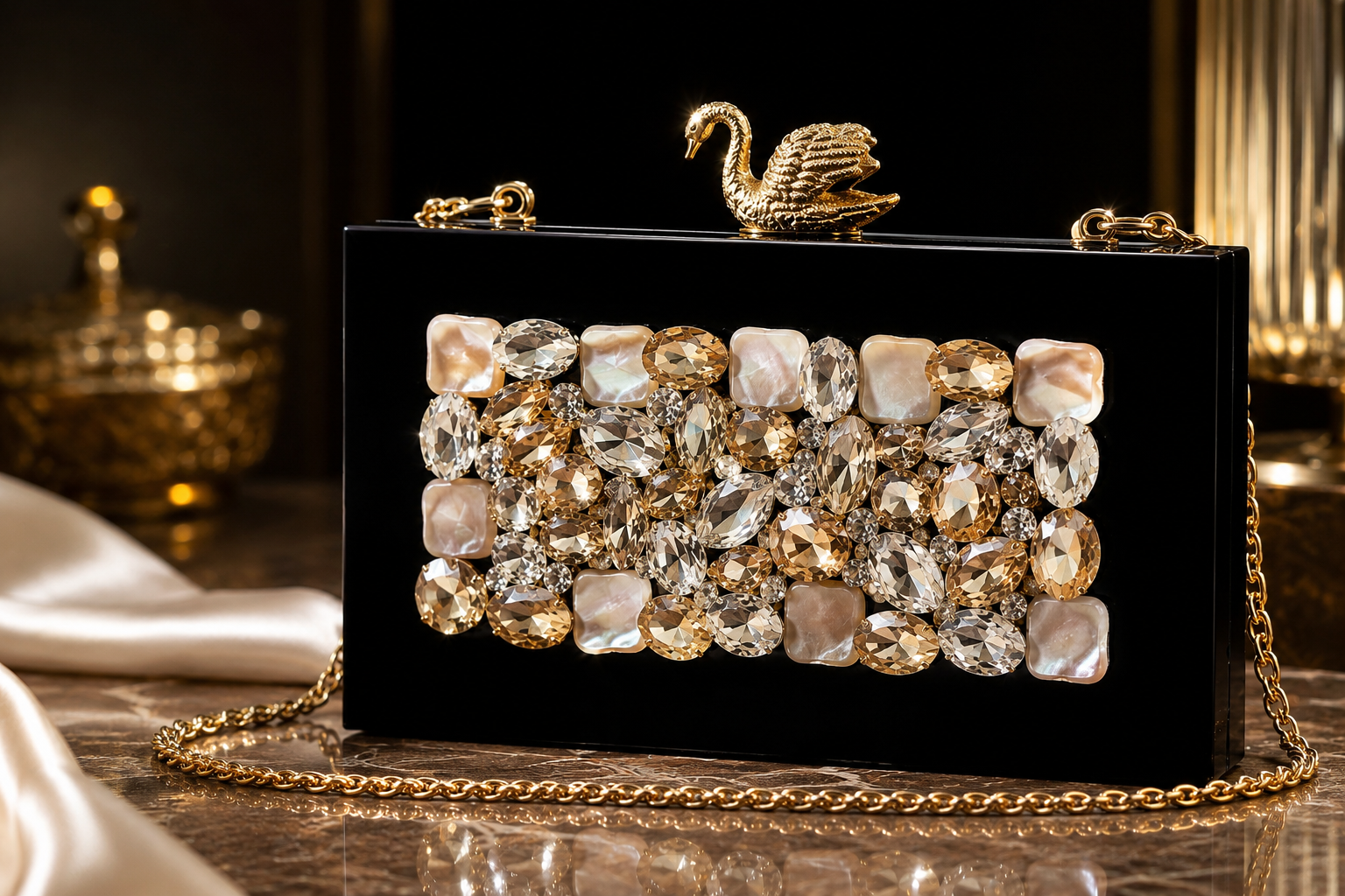 The Golden Swan Clutch