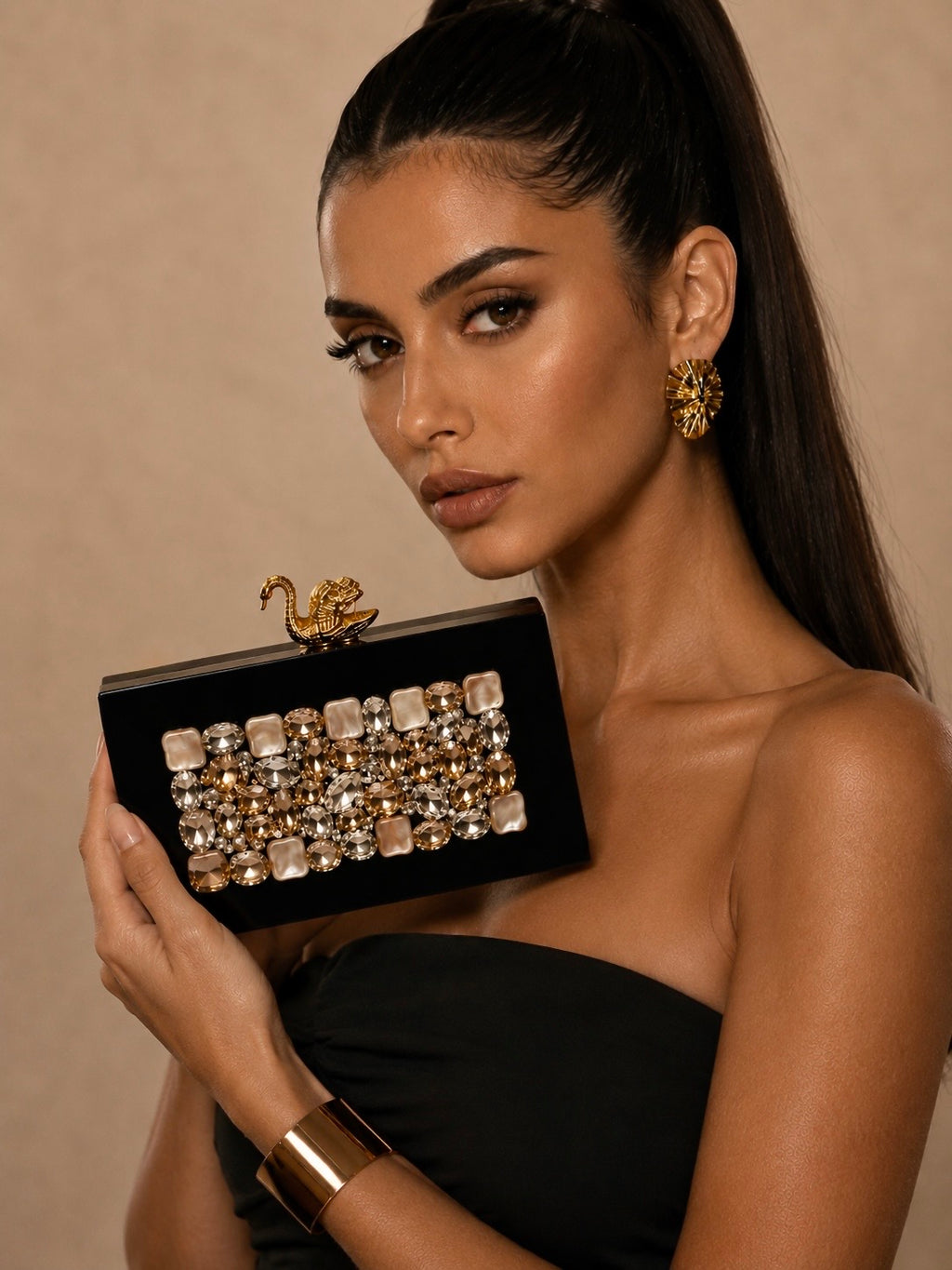 The Golden Swan Clutch