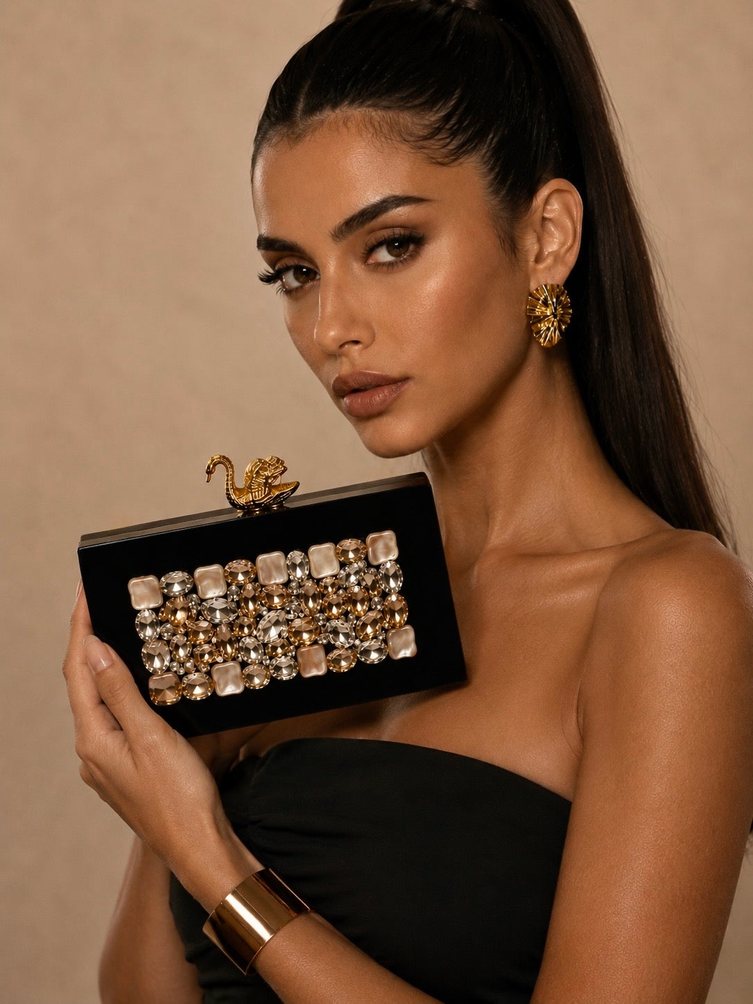 The Golden Swan Clutch